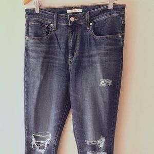 Levi's 721 High rise skinny distressed jeans